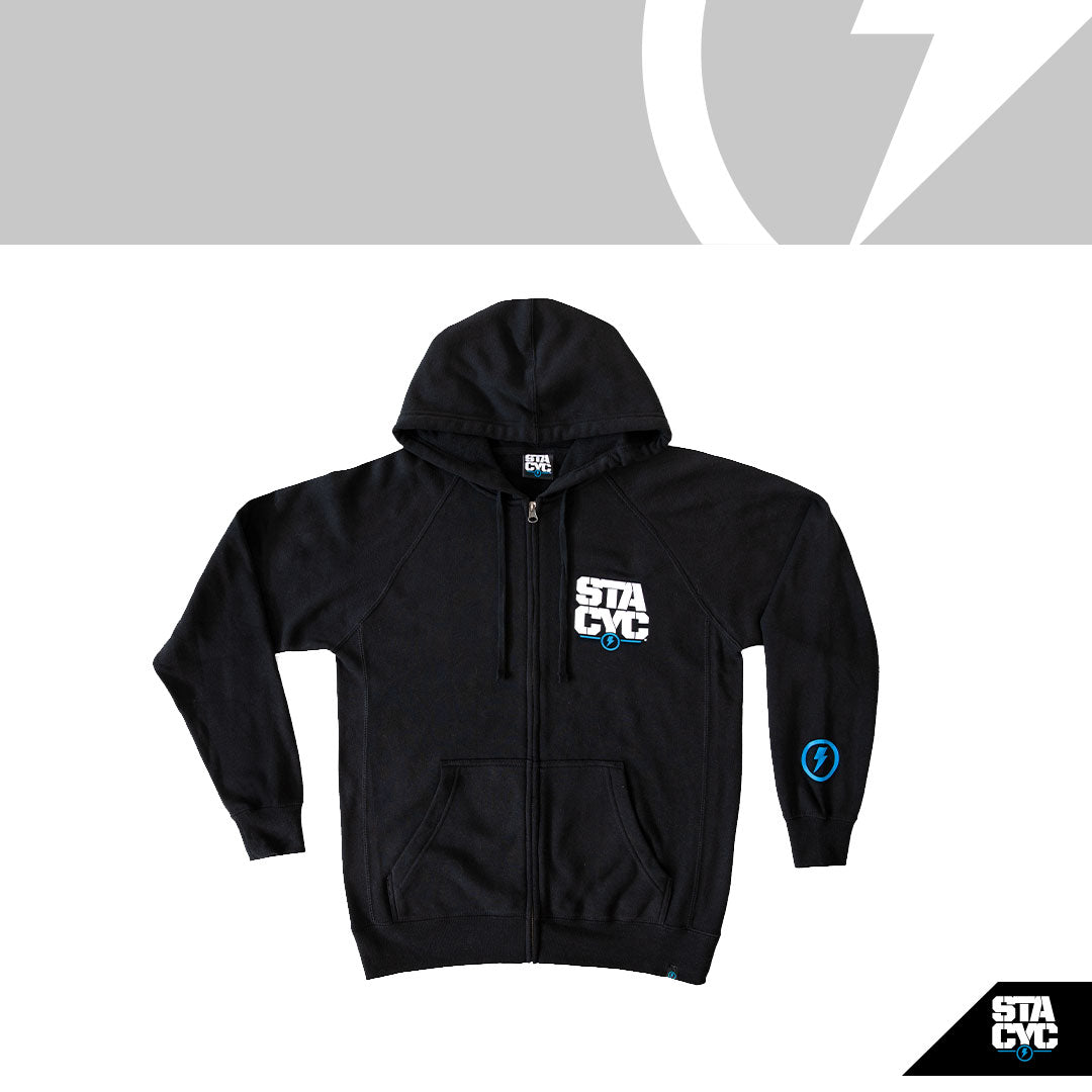 WOMENS ZIP UP HOODIE - BLACK
